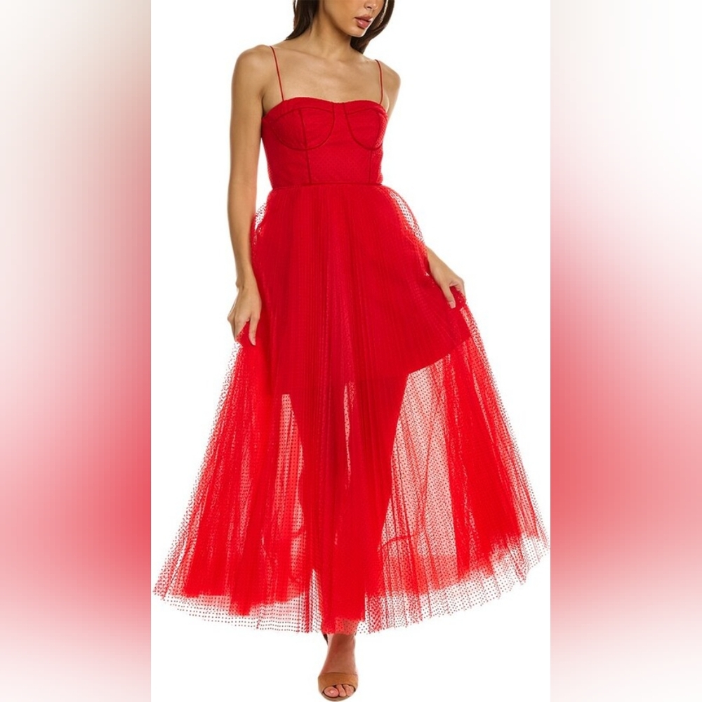 ML Monique Lhuillier Sleeveless Tulle Corset Dress